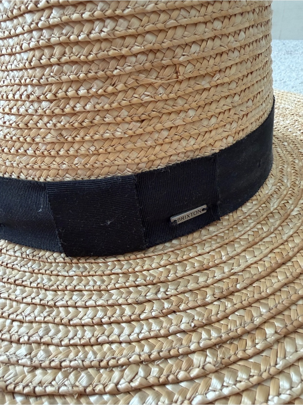 Brixton Natural Straw Sun Hat with Black Band - Picture 2 of 6